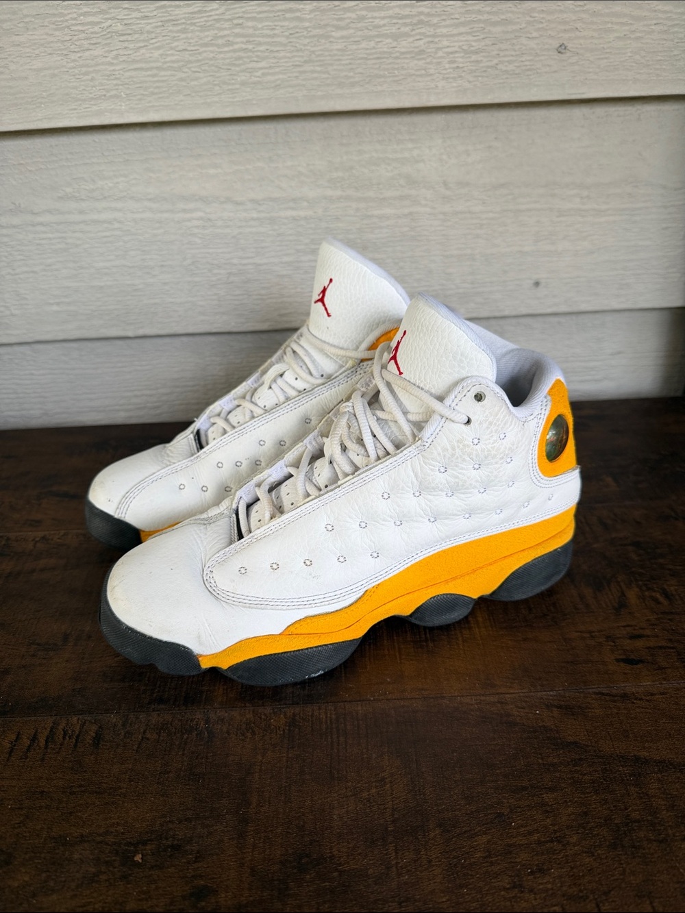 Jordan Kids White, Yellow & Black Retro Basketball Sneakers